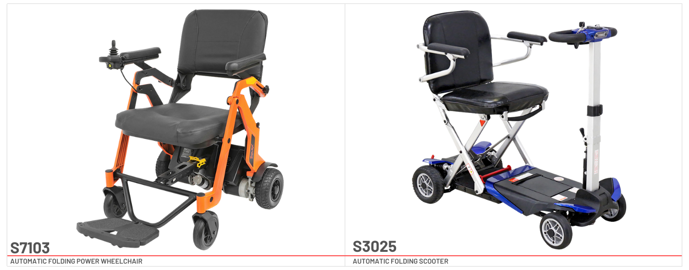 Solax S7103 power wheelchair and S3025 mobility scooter